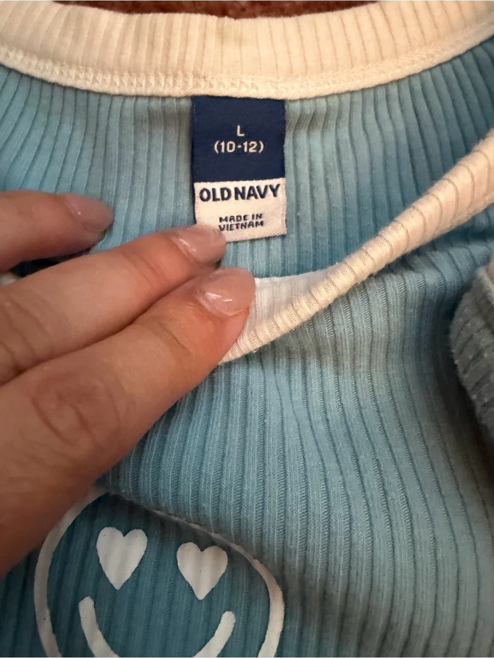 Old Navy Blue Ribbed Tee & Pastel Rainbow Stripe Tee - 2-Pack